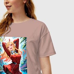 Футболка оверсайз женская Марин Китагава косплей 002 Darling in the Franxx, цвет: пыльно-розовый — фото 2