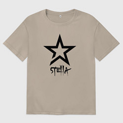Футболка оверсайз женская Стелла - звезда, цвет: миндальный