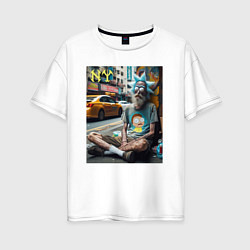 Футболка оверсайз женская Rick Sanchez is a hippie from New York, цвет: белый