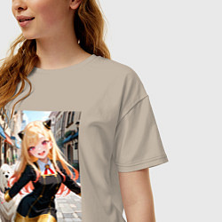 Футболка оверсайз женская Марин Китагава косплей Ани Форджер, цвет: миндальный — фото 2