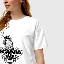 Футболка оверсайз женская Scania V8, цвет: белый — фото 2