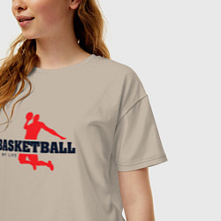 Футболка оверсайз женская Баскетбол моя жизнь, цвет: миндальный — фото 2