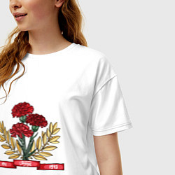 Футболка оверсайз женская 9 Мая нашей победы, цвет: белый — фото 2