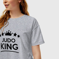 Футболка оверсайз женская Король дзюдо, цвет: меланж — фото 2