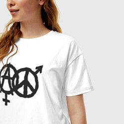 Футболка оверсайз женская Anarchy peace, цвет: белый — фото 2