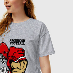 Футболка оверсайз женская American Football, цвет: меланж — фото 2