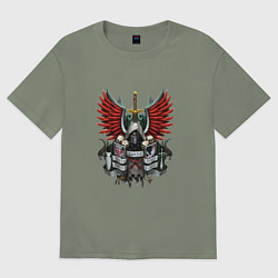 Футболка оверсайз женская Темные ангелы инсигния, цвет: авокадо