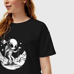 Футболка оверсайз женская Горнолыжник UFO, цвет: черный — фото 2