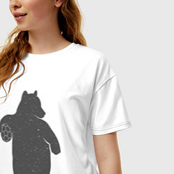 Футболка оверсайз женская Футболист мишка, цвет: белый — фото 2