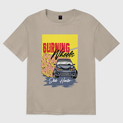 Футболка оверсайз женская Burning wheels, цвет: миндальный