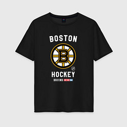 Футболка оверсайз женская Boston Bruins team NHL, цвет: черный