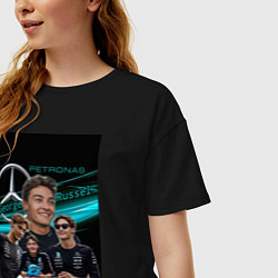 Футболка оверсайз женская Джордж Рассел, цвет: черный — фото 2