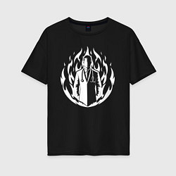 Футболка оверсайз женская Огненный доктор, цвет: черный