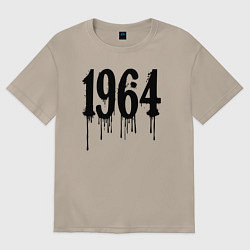 Футболка оверсайз женская 1964 черной краской, цвет: миндальный
