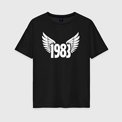 Футболка оверсайз женская Крылья 1983, цвет: черный