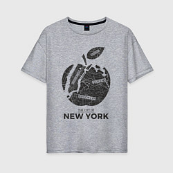 Футболка оверсайз женская The city - New York, цвет: меланж