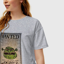 Футболка оверсайз женская Разыскивается огр, цвет: меланж — фото 2