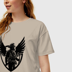 Футболка оверсайз женская Огненный страж с крыльями, цвет: миндальный — фото 2