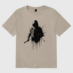 Футболка оверсайз женская Художник граффити, цвет: миндальный