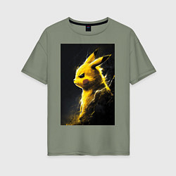 Футболка оверсайз женская Pikachu, цвет: авокадо