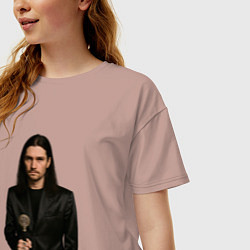 Футболка оверсайз женская Bones с тростью, цвет: пыльно-розовый — фото 2