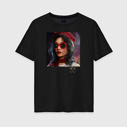 Футболка оверсайз женская Clair obscur Expedition 33 Lune Baguette, цвет: черный