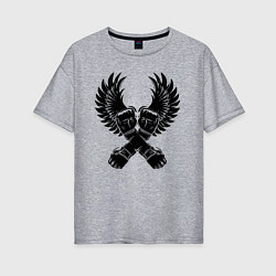 Футболка оверсайз женская ММА кулаки, цвет: меланж