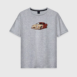 Футболка оверсайз женская Японская машина арт, цвет: меланж