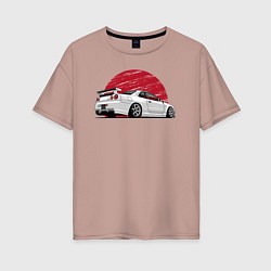 Футболка оверсайз женская Nissan Skyline art, цвет: пыльно-розовый