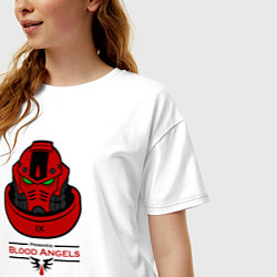 Футболка оверсайз женская Вархаммер - Кровавые Ангелы, цвет: белый — фото 2