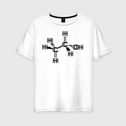Футболка оверсайз женская Химическая формула спирт, цвет: белый