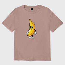 Футболка оверсайз женская Озорной банан, цвет: пыльно-розовый