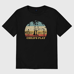 Футболка оверсайз женская Детская игра, цвет: черный