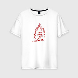 Футболка оверсайз женская Fire Walk With Me, цвет: белый