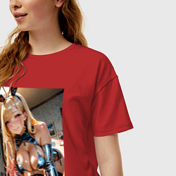 Футболка оверсайз женская Марин Китагава наряде кролика, цвет: красный — фото 2