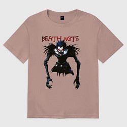 Футболка оверсайз женская Death Note Ryuk - светлый, цвет: пыльно-розовый