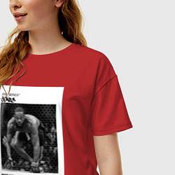 Футболка оверсайз женская Джон Джонс постер, цвет: красный — фото 2