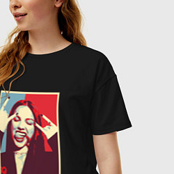 Футболка оверсайз женская Olivia Rodrigo rock, цвет: черный — фото 2