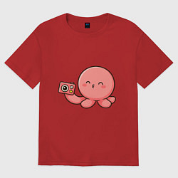 Женская футболка оверсайз Такопи с фотоаппаратом