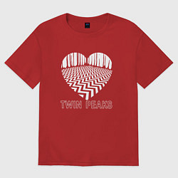 Футболка оверсайз женская Twin Peaks heart, цвет: красный