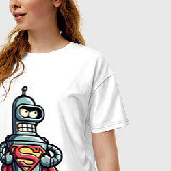 Футболка оверсайз женская Super Bender meme, цвет: белый — фото 2