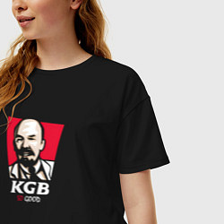 Футболка оверсайз женская Ленин KGB so good, цвет: черный — фото 2