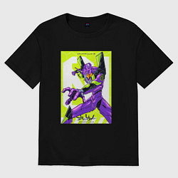 Футболка оверсайз женская Неон Генезис Евангелион, цвет: черный