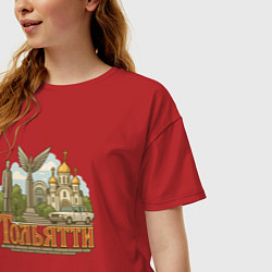Футболка оверсайз женская Тольятти, цвет: красный — фото 2
