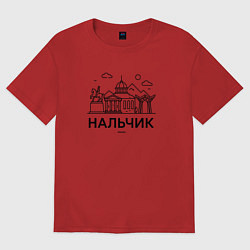 Футболка оверсайз женская Город Нальчик Кавказ, цвет: красный
