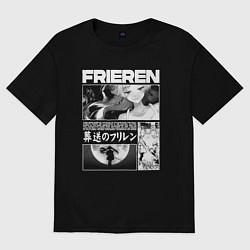 Футболка оверсайз женская Sou sou no frieren, цвет: черный