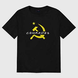 Футболка оверсайз женская Товарищи СССР, цвет: черный