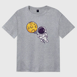 Футболка оверсайз женская Поймать луну, цвет: меланж