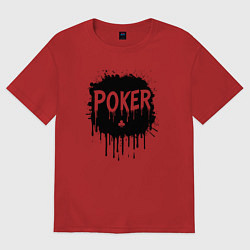 Футболка оверсайз женская Покер с каплями краски, цвет: красный