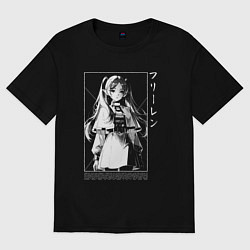 Футболка оверсайз женская Фрирен - old poster, цвет: черный